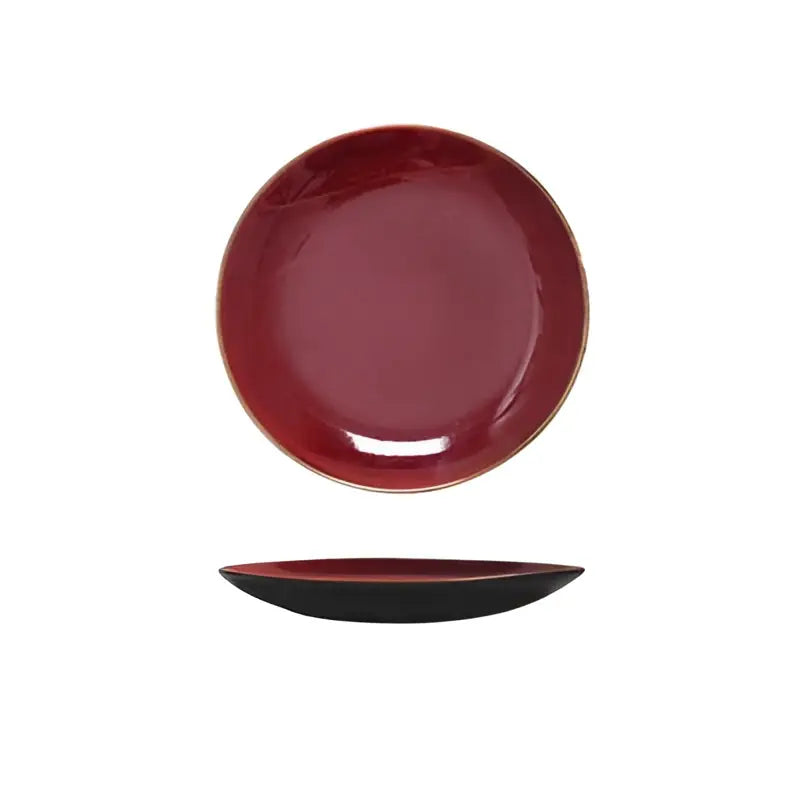 Modern glazed ceramic round plate dining room dish