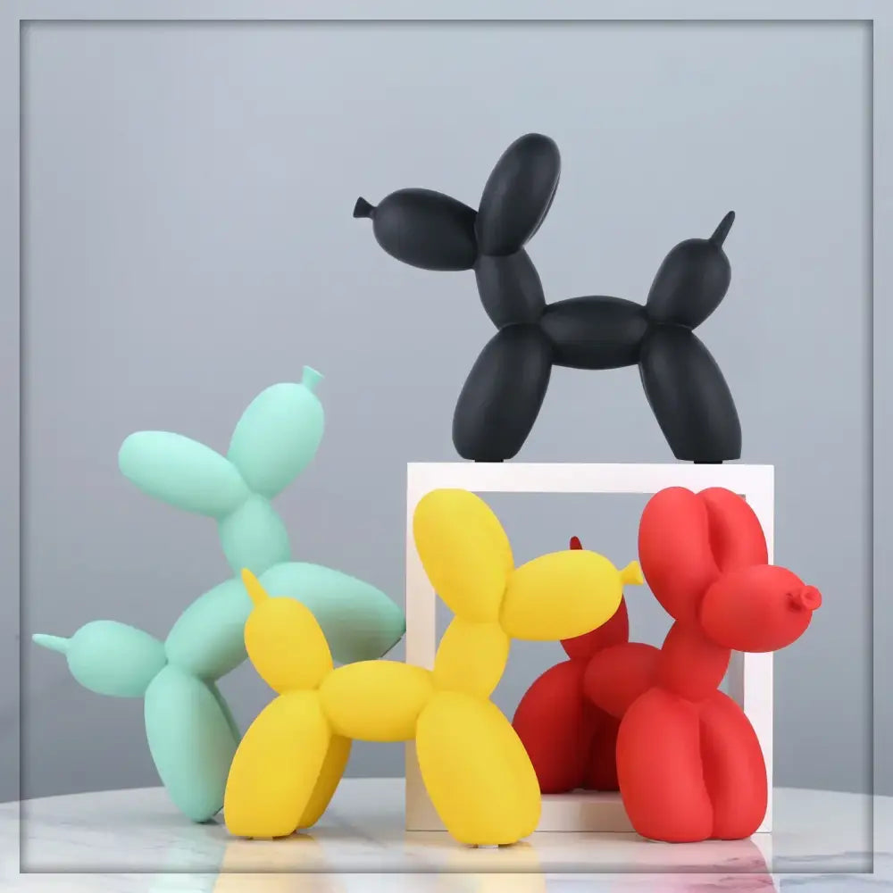 Modern glossy balloon dog sculpture living room animal decor