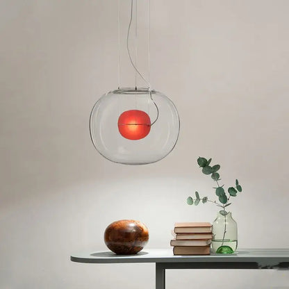 Modern glossy black glass ball pendant light dining room