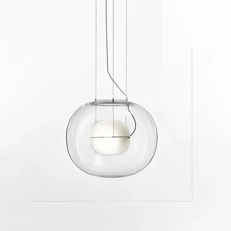 Modern glossy black glass ball pendant light dining room