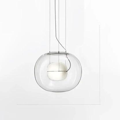 Modern glossy black glass ball pendant light dining room