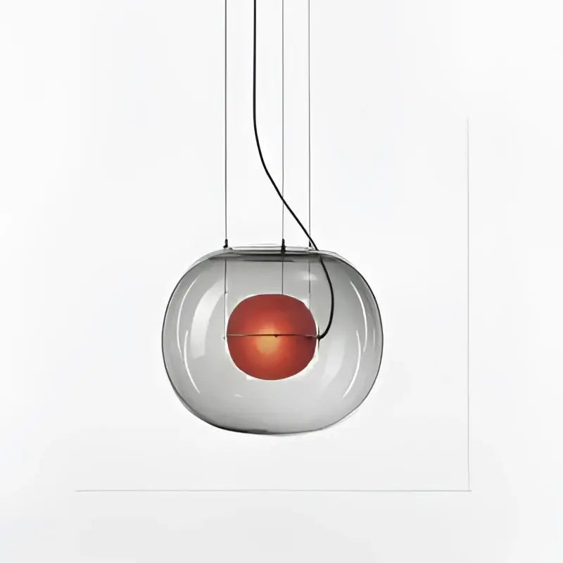 Modern glossy black glass ball pendant light dining room