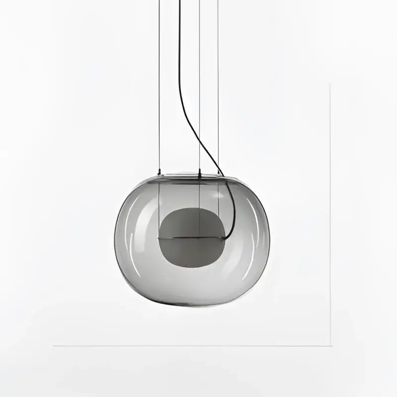Modern glossy black glass ball pendant light dining room
