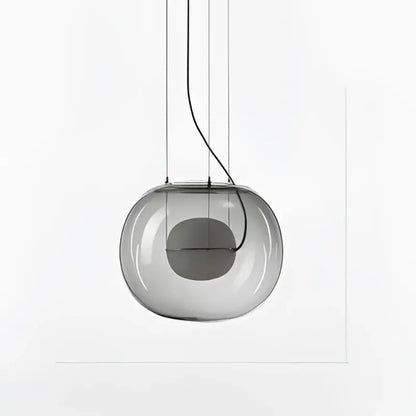 Modern glossy black glass ball pendant light dining room