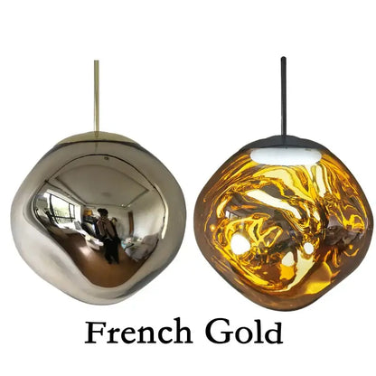 Modern glossy copper glass lava led pendant lights living room