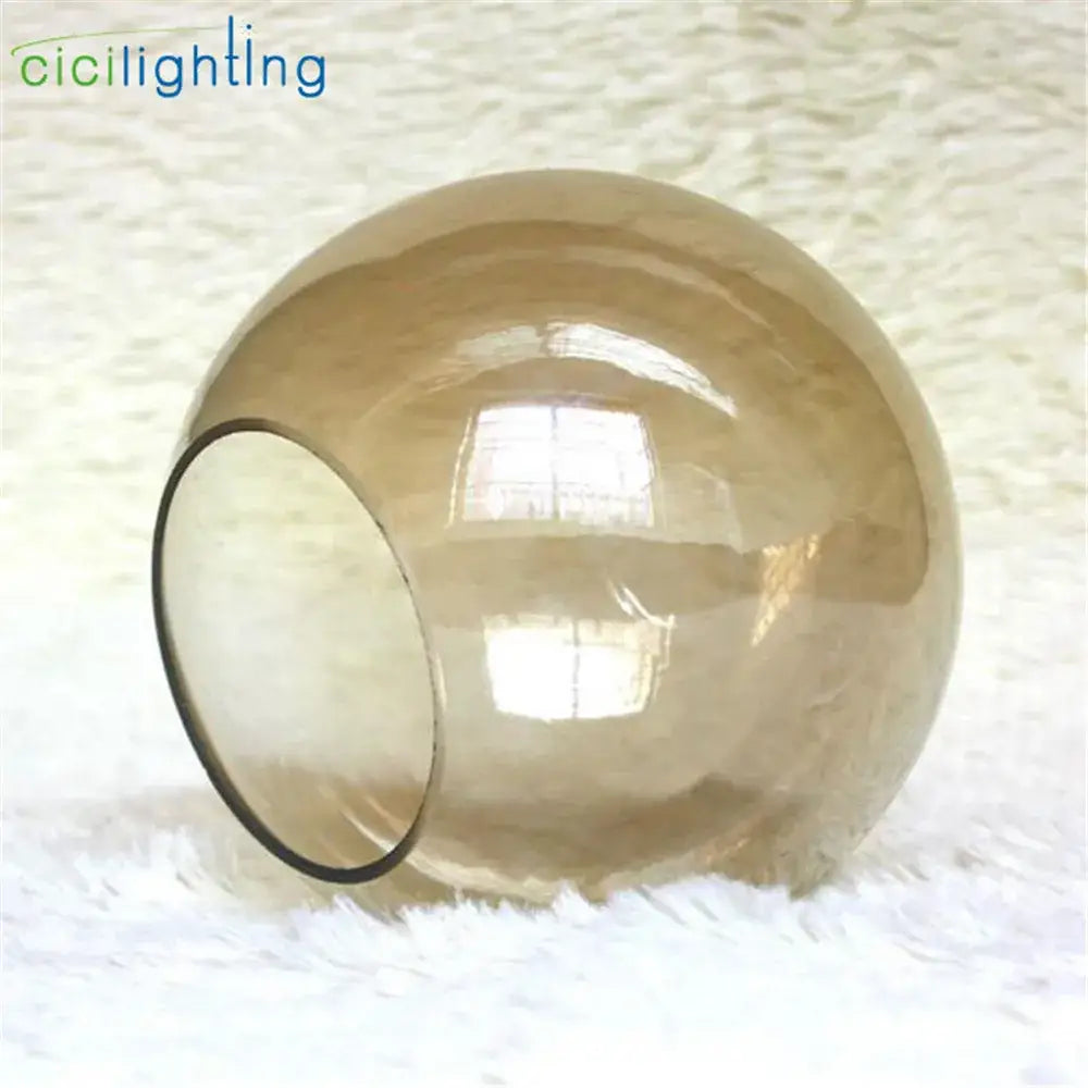 Modern glossy gold grey glass lamp shade bedroom sphere light