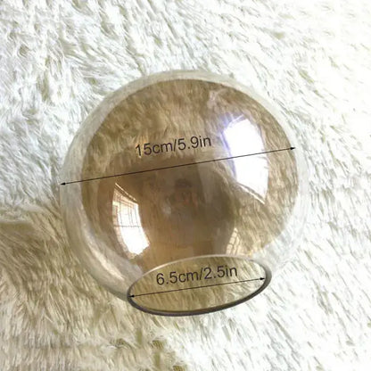 Modern glossy gold grey glass lamp shade bedroom sphere light