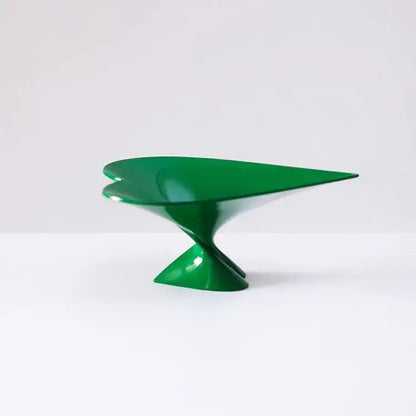Modern glossy green leaf geometric fruit plate jewelry tray kitchen