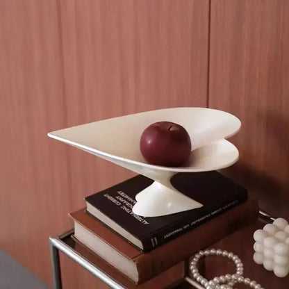 Modern glossy green leaf geometric fruit plate jewelry tray kitchen