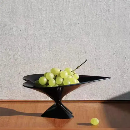 Modern glossy green leaf geometric fruit plate jewelry tray kitchen