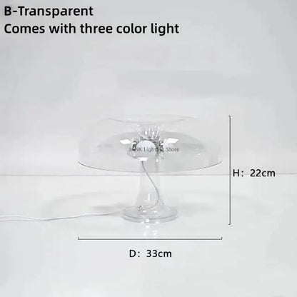 Modern glossy orange mushroom table lamp bedroom led lighting