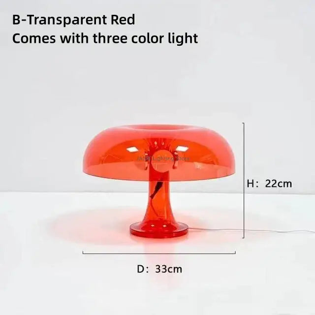 Modern glossy orange mushroom table lamp bedroom led lighting