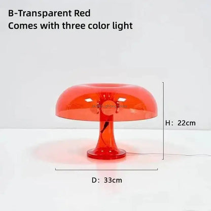 Modern glossy orange mushroom table lamp bedroom led lighting