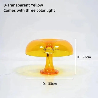 Modern glossy orange mushroom table lamp bedroom led lighting
