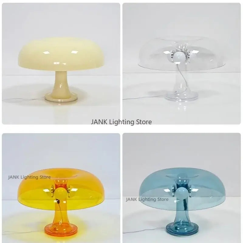 Modern glossy orange mushroom table lamp bedroom led lighting