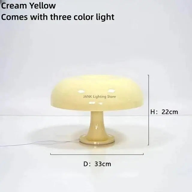 Modern glossy orange mushroom table lamp bedroom led lighting