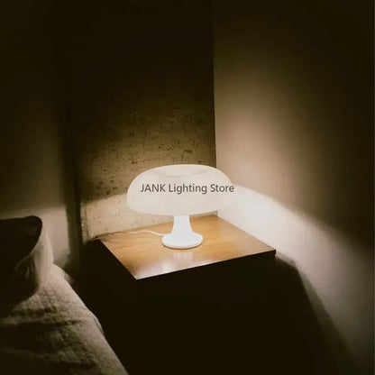 Modern glossy orange mushroom table lamp bedroom led lighting