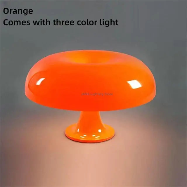 Modern glossy orange mushroom table lamp bedroom led lighting