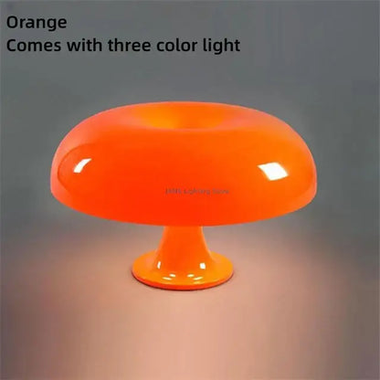 Modern glossy orange mushroom table lamp bedroom led lighting