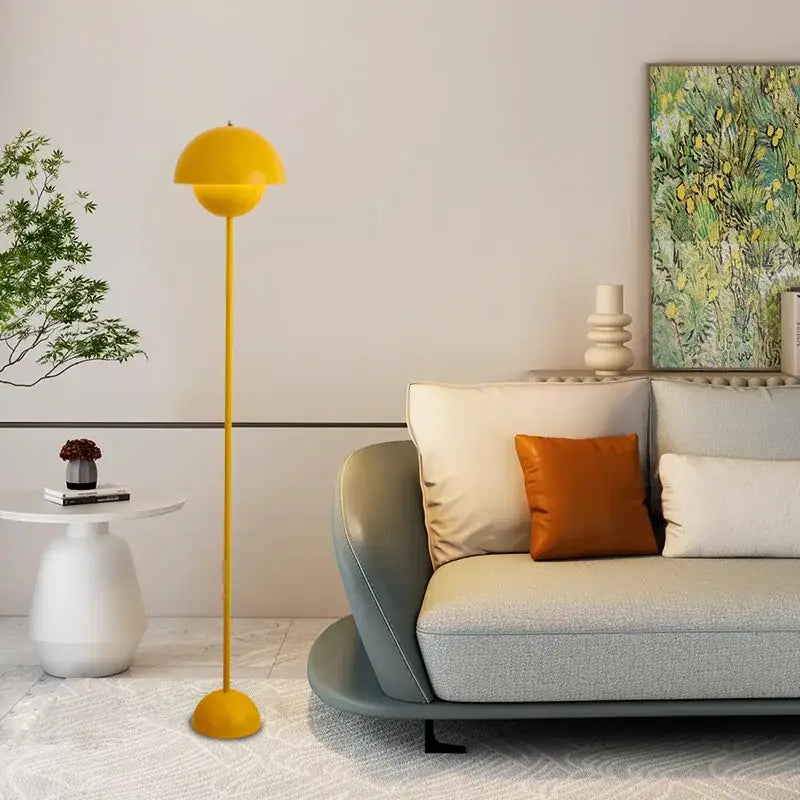 Modern glossy red e27 led modern floor lamp living room dome light