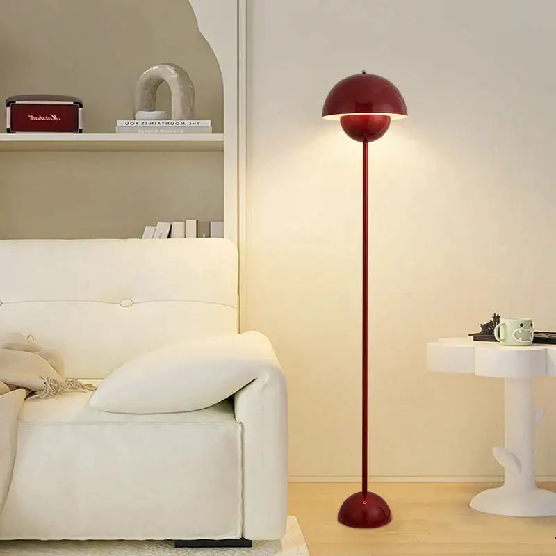 Modern glossy red e27 led modern floor lamp living room dome light