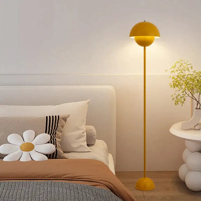 Modern glossy red e27 led modern floor lamp living room dome light