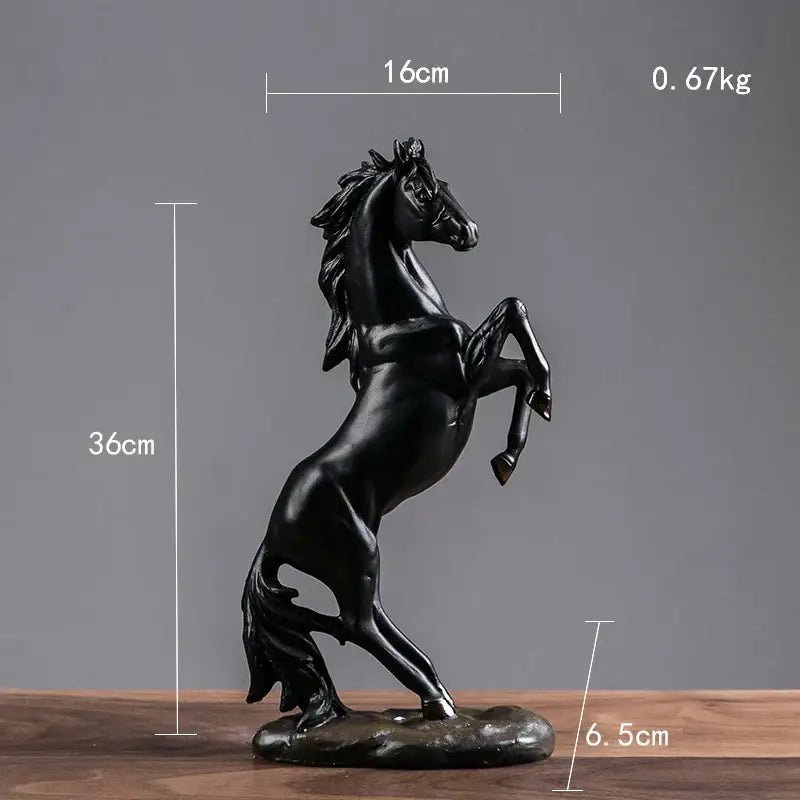 Modern glossy resin horse statue living room sculpture decor