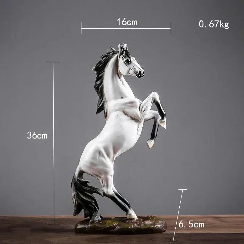 Modern glossy resin horse statue living room sculpture decor