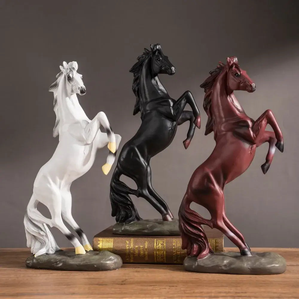 Modern glossy resin horse statue living room sculpture decor