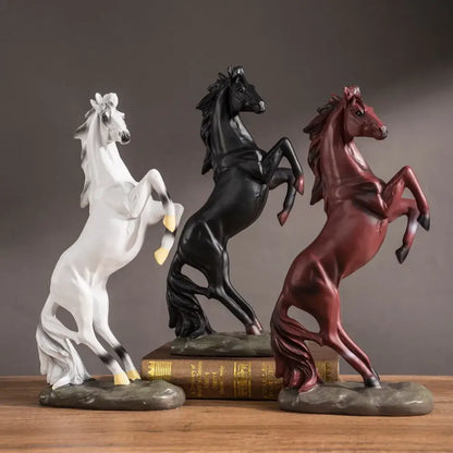 Modern glossy resin horse statue living room sculpture decor