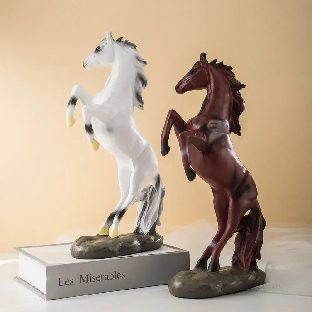 Modern glossy resin horse statue living room sculpture decor