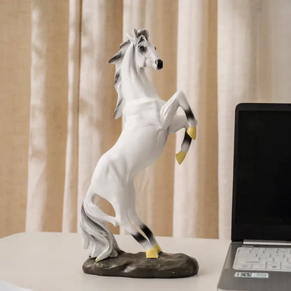 Modern glossy resin horse statue living room sculpture decor