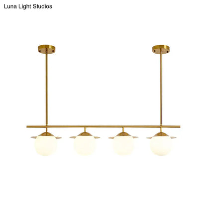 Modern gold 4 bulb contemporary round island pendant light dining room