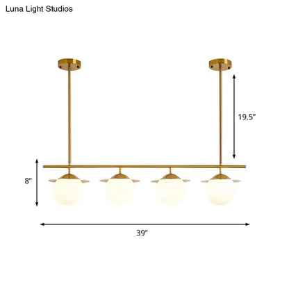 Modern gold 4 bulb contemporary round island pendant light dining room