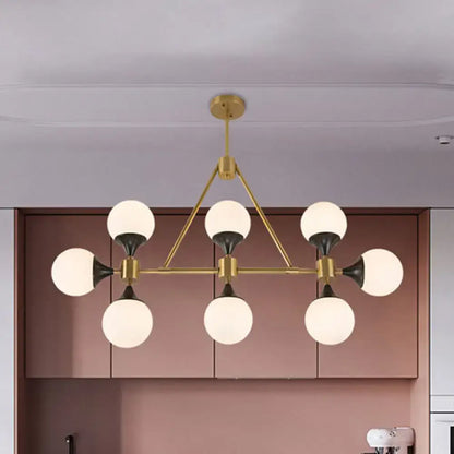 Modern gold 8 globe island lighting – dining room chandelier