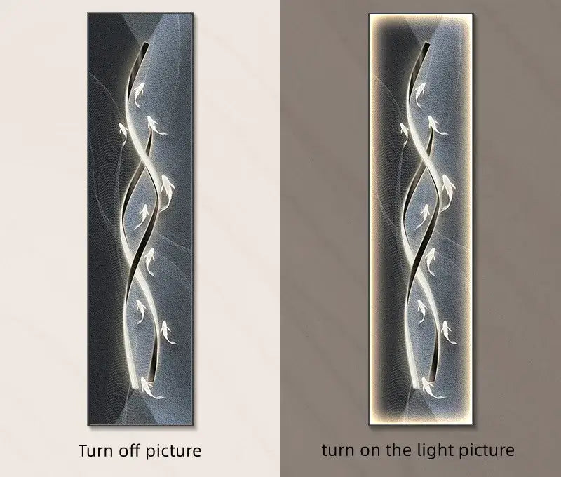 Modern gold abstract wall lamp living room illuminated art