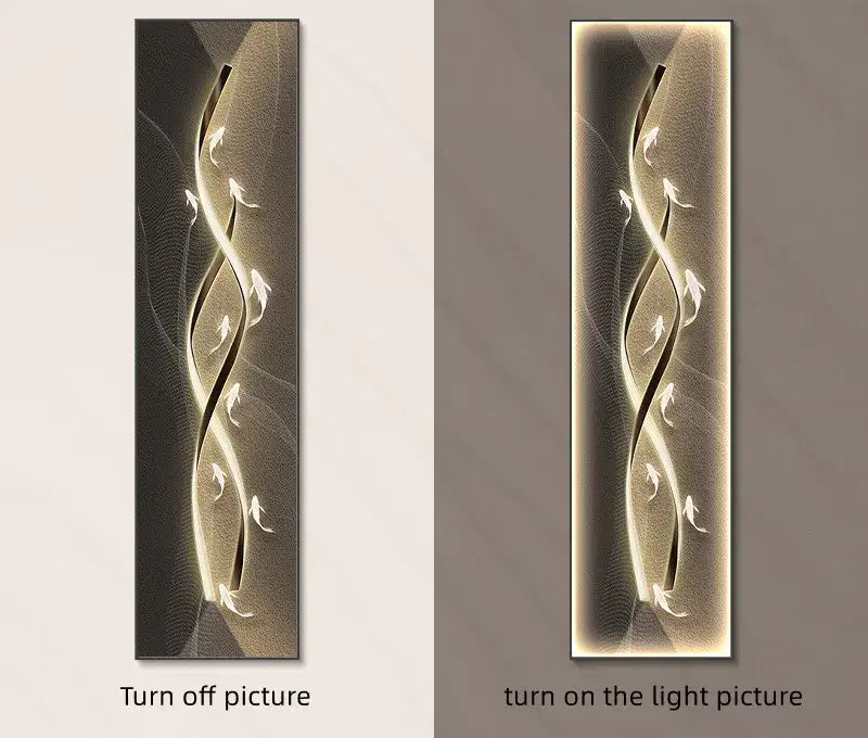 Modern gold abstract wall lamp living room illuminated art