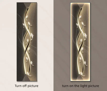 Modern gold abstract wall lamp living room illuminated art