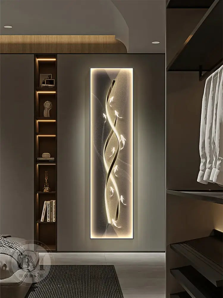 Modern gold abstract wall lamp living room illuminated art
