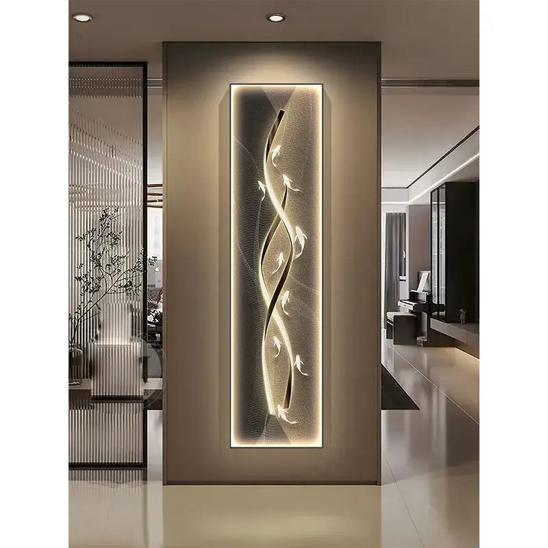 Modern gold abstract wall lamp living room illuminated art