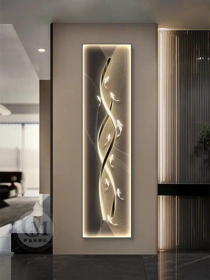 Modern gold abstract wall lamp living room illuminated art