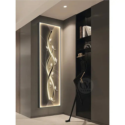 Modern gold abstract wall lamp living room illuminated art