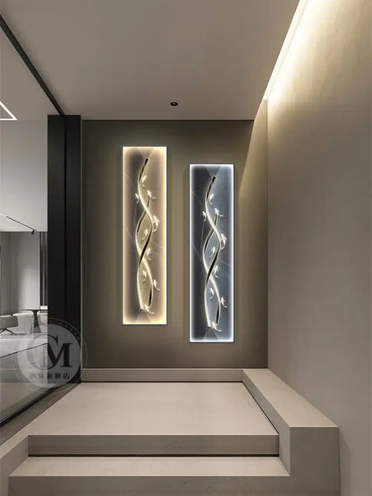 Modern gold abstract wall lamp living room illuminated art