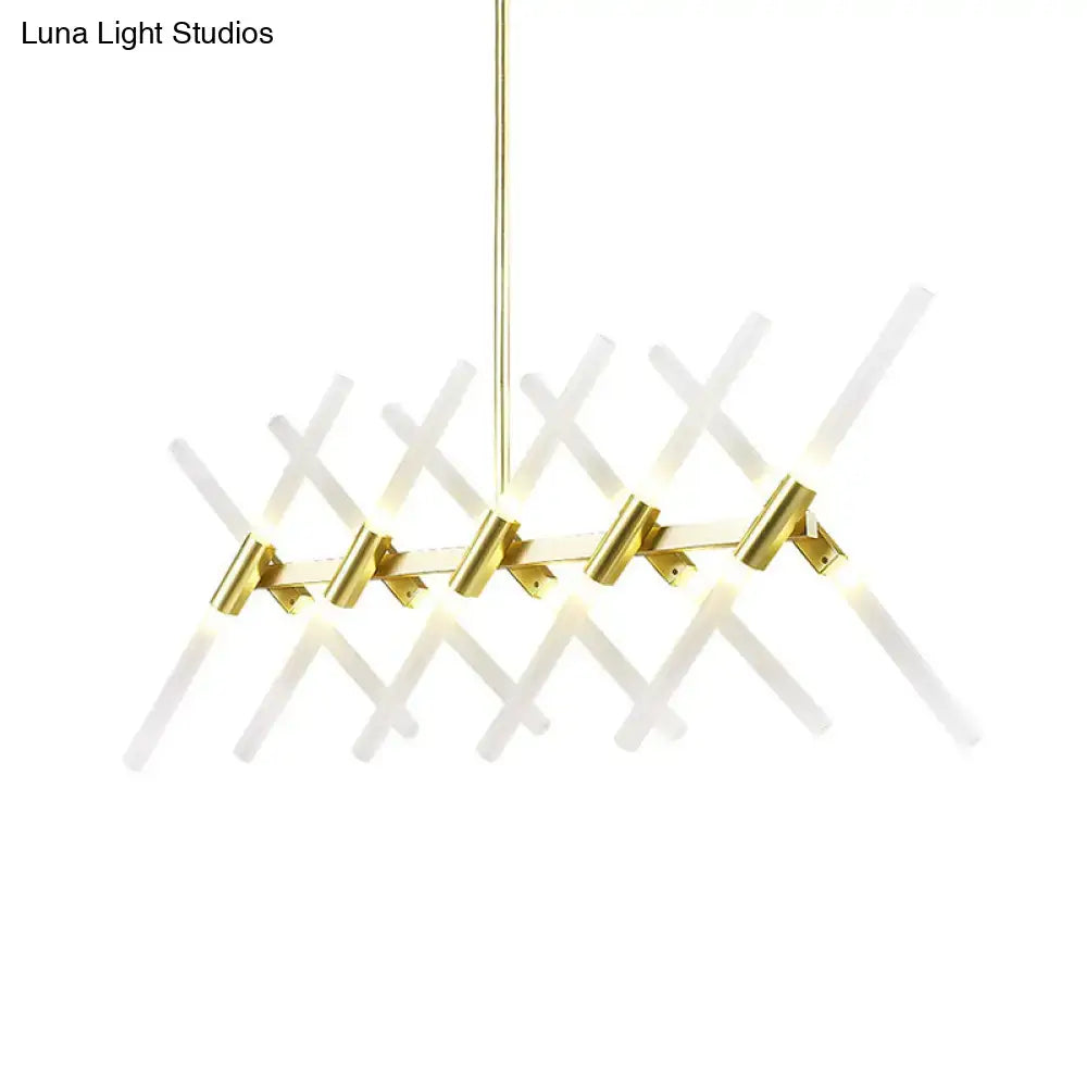 Modern gold acrylic island light dining room geometric chandelier