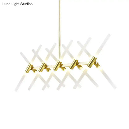 Modern gold acrylic island light dining room geometric chandelier