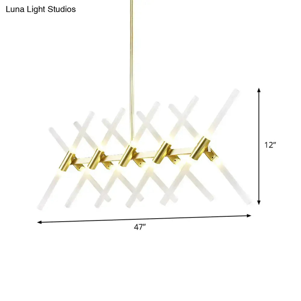 Modern gold acrylic island light dining room geometric chandelier
