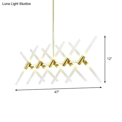 Modern gold acrylic island light dining room geometric chandelier