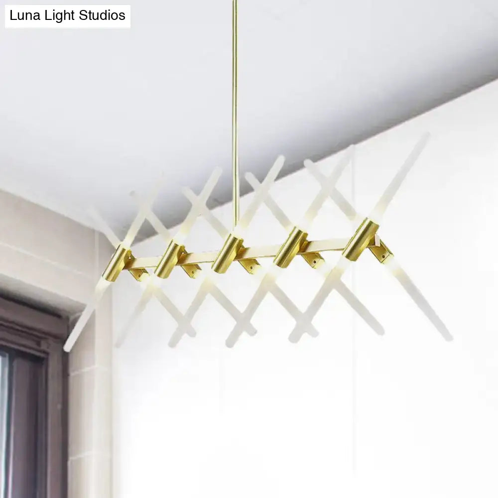 Modern gold acrylic island light dining room geometric chandelier