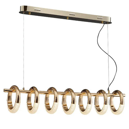 Modern gold acrylic led 6 ring pendant lights for dining room