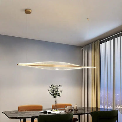 Modern gold acrylic led pendant lamp for dining room